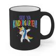 Kids Dabbing Unicorn Kindergarten Graduation See Ya Graphic Print Coffee Mug