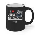 I Love Jesus And Raccoons Mom Dad Christian Love Jesus Bible Graphic Print Coffee Mug