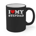 I Love My Step-Dad Heart Family Grandpa StepDad Bonus Dad Graphic Print Coffee Mug