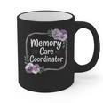 Memory Care Coordinator Purple Floral Pansies Graphic Print Coffee Mug Memory Care Coordinator Purple Floral Pansies Graphic Print Coffee Mug