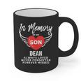 In Memory Of Son Dean Customized Personalized Memorial Graphic Print Coffee Mug In Memory Of Son Dean Customized Personalized Memorial Graphic Print Coffee Mug
