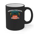 Middle School Graduation Gaming Vintage Level Complete Graphic Print Coffee Mug