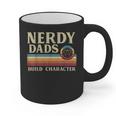 Nerdy Dads Build Character Retro Fathers Day Daddy Papa Men Graphic Print Coffee Mug
