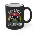 New Dad Shirt Dad Level 4 Unlocked For 4 Kids Gaming Graphic Print Coffee Mug