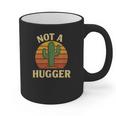 Not A Hugger Cactus Retro Sunset No Hugging Introvert Graphic Print Coffee Mug