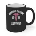 Nursing School Survivor Apparel Graduation Party Nurse RN Graphic Print Coffee Mug