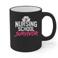 Nursing School Survivor Shirt Graduation Party Tee Graphic Print Coffee Mug