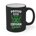 Organ Donation Green Ribbon Proud Dad Of An Organ Donor Graphic Print Coffee Mug