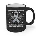Parkinson's Disease Awareness Memory Of My Mom Ribbon Wings Graphic Print Coffee Mug