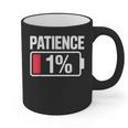 Patience 1 Battery Low Mood Tired Introvert Humor Graphic Print Coffee Mug