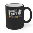 Peace Out PreschoolShirt Graduation Last Day Graphic Print Coffee Mug