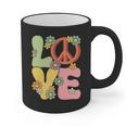 Peace Sign Love Groovy Vibes Costume Nostalgia 1980s Fashion Graphic Print Coffee Mug