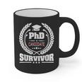 PhD Survivor Doctorate Graduate Shirt Graduation Graphic Print Coffee Mug