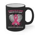 Pink In Memory Of Daughter In Law Breast Cancer Heart Print Graphic Print Coffee Mug