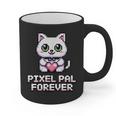 Pixel Art Pet Cat Y2K Retro Vintage Digital Nostalgia Tech Graphic Print Coffee Mug