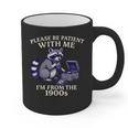Please Be Patient I'm From The 1900s Retro Raccoon Saying Graphic Print Coffee Mug
