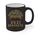 Proud Brother Of 2021 Graduate Senior 21 Vintage Graduation Graphic Print Coffee Mug