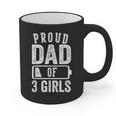 Proud Dad Of 3 Girls Daddy Of Three Daughters Graphic Print Coffee Mug