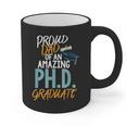 Proud Dad PhD Doctoral Graduation Doctorate Degree EdD PsyD Graphic Print Coffee Mug