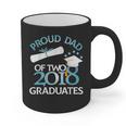 Proud Dad Of Two 2018 Graduates Twin Dads Graduation Graphic Print Coffee Mug