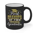 Proud Grandpa Of Two 2025 Graduates Graduation Family Graphic Print Coffee Mug