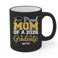 Proud Mom Of A Class Of 2026 Graduate Senior Gold Graduation Graphic Print Coffee Mug