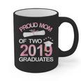 Proud Mom Of Two 2019 Graduates Twin Mama Mother Graduation Graphic Print Coffee Mug