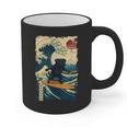 Pug Japanese Kanagawa Wave Surfing Japan Mom Dad Kids Graphic Print Coffee Mug
