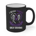 Purple In Memory Of My Great Grandma Alzheimers Back Graphic Graphic Print Coffee Mug Purple In Memory Of My Great Grandma Alzheimers Back Graphic Graphic Print Coffee Mug