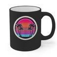 Retro 80s Synthwave Sunset & Palm Trees Retro Nostalgia 80s Graphic Print Coffee Mug