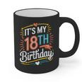 Retro It's My 18th Birthday Boho Nostalgia Women Kids Graphic Print Coffee Mug