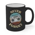 Retro Radio Never Forget Nostalgia Vintage Graphic Print Coffee Mug
