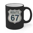 Retro Route 67 Highway Sign Vintage Road Nostalgia Graphic Print Coffee Mug