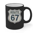 Retro Route 67 Highway Sign Vintage Road Nostalgia Graphic Print Coffee Mug