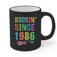 Rockin' Since 1986 Vintage Rockstar 40th Birthday Mom Dad 40 Graphic Print Coffee Mug
