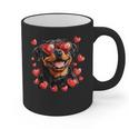 Rottweiler Heart Glasses Cute Rottie Dog Lover Mom Dad Kids Graphic Print Coffee Mug