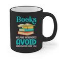 Sarcastic Books Anti Social Introvert Book Conversation Graphic Print Coffee Mug