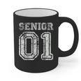 Senior 01 Class Of 2001 Retro College High School Graduation Graphic Print Coffee Mug