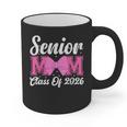 Senior Mom Class Of 2026 Pink Coquette Bow Graduation Graphic Print Coffee Mug