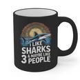 I Like Sharks & Maybe Like 3 People Humor Introverts Summer Graphic Print Coffee Mug I Like Sharks & Maybe Like 3 People Humor Introverts Summer Graphic Print Coffee Mug