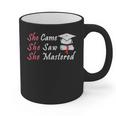 She Came She Saw She Mastered Graduation Graphic Print Coffee Mug