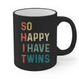 So Happy I Have Twins Mom Dad Parent Saying Slogan Graphic Print Coffee Mug