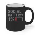 Social Battery 1 Percent Introvert Mood Minimalist Graphic Print Coffee Mug