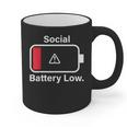 Social Battery Low Anti-Social Introvert Graphic Print Coffee Mug