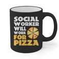 Social Worker Will Work For Pizza Graduation Graphic Print Coffee Mug