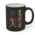 Softball Dad US Flag For Dad Men Patriotic Fathers Day Graphic Print Coffee Mug