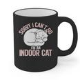 Sorry I Can't Go I'm An Indoor Cat Lazy Humor Introvert Cat Graphic Print Coffee Mug