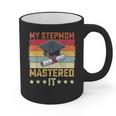 My Stepmom Mastered It Master's Degree Graduation Vintage Graphic Print Coffee Mug