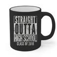 STRAIGHT OUTTA HIGH SCHOOL 2018 Graduation Grad Shirt Graphic Print Coffee Mug