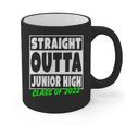 Straight Outta Junior High School Class Of 2022 Graduation Graphic Print Coffee Mug